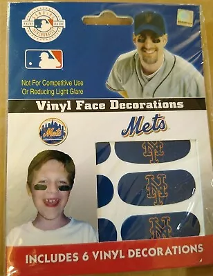 Lot Of 3 New York Mets MLB Vinyl Face Decorations 6 Pack Eye Blue Strips • $9.99