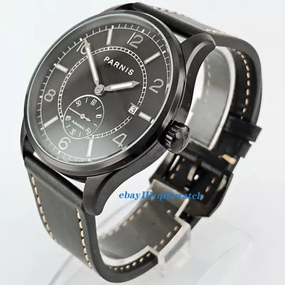 $95 • Buy 42mm PARNIS Black Dial Date Black PVD Coated Automatic STYLISH MENS Watch 2748