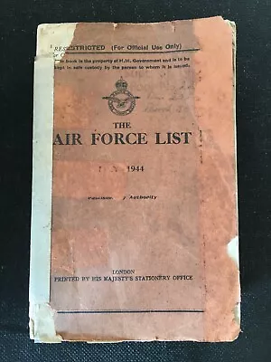 £150 • Buy Air Force List May 1944 RAF WW2 Personnel List Genealogy Original Book 