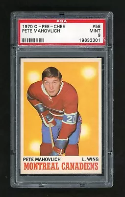 1970-71 O-pee-chee Hockey Pete Mahovlich #58 Psa 9 (mint) Pop 17 W/ None Higher! • $29