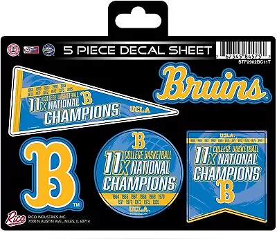 UCLA Bruins Decal Sticker 11X Time Champions 5-Piece Sheet Emblem Basketball • $9.69