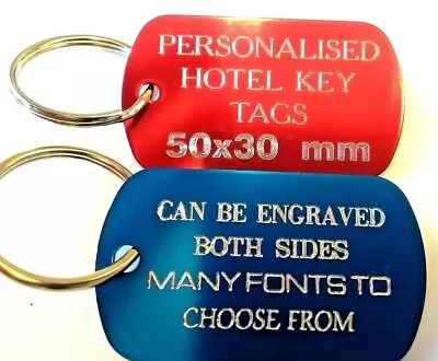 Engraved Aluminium Luggage Tag - Suitcase Travel Name Address ID Baggage Labels • £2.49