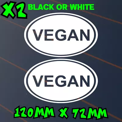 Vegan X2 Sticker Car Decal Window Vegetarian Leaf Food Plant Animal Lover Hippie • $6.50