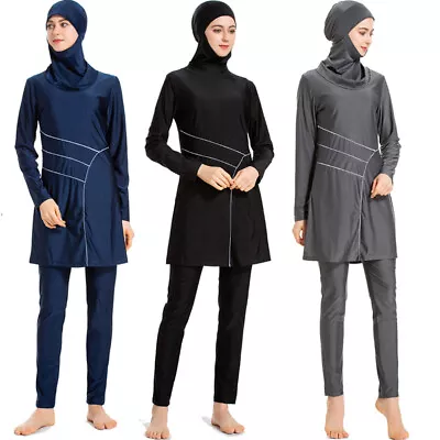 Women Full Cover Burkini Muslim Islamic Modest Swimsuit Swimwear Bathing Suit • £18.69