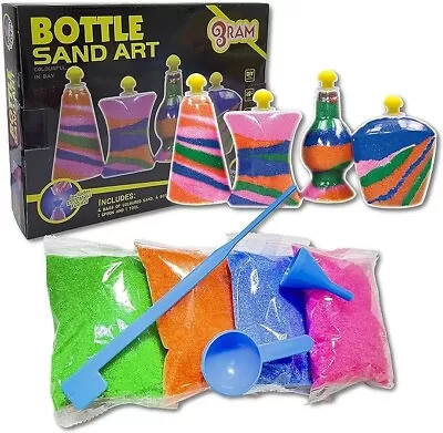 12 X DIY Bottle Sand Art Make Your Own Kids Glitter Glass Craft Toy Set RAM • £7.99