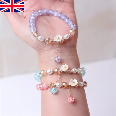 Beautiful Daisy Beaded Charm Bracelet Women Girls Childrens Jewellery Gift *1 • £3.35