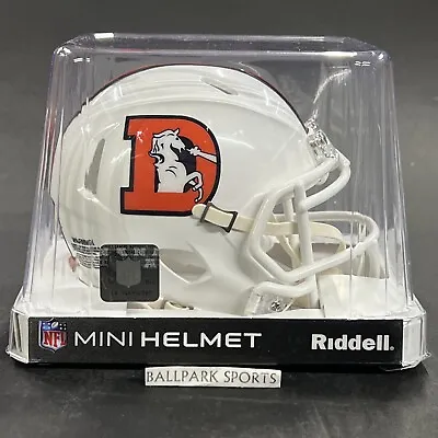 Denver Broncos Speed Mini Helmet Riddell NFL SNOWCAPPED WHITE ALTERNATE New! • $36.99