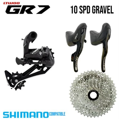 LT Woo MTB GR7 Gravel Group Set - 1x10 Speed GR7 Shifters - MSHIFT 11-42T Casset • $299.20