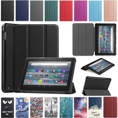For Amazon Fire 7 Tablet 12th Gen 2022 Leather Case Slim Stand Cover  UK • £6.98