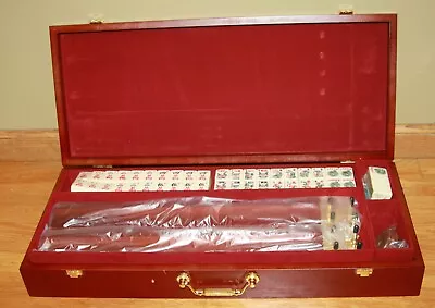 Mahjong Mah Jong Set In Wood Wooden Box Case Rosewood • $199