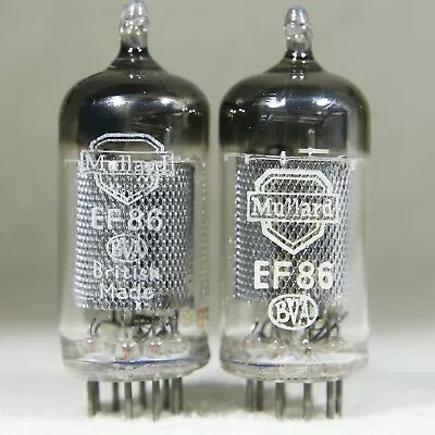 Rare Matched Pair Mullard EF86/6267 Long Mesh Plate Square Getter England Strong • $200