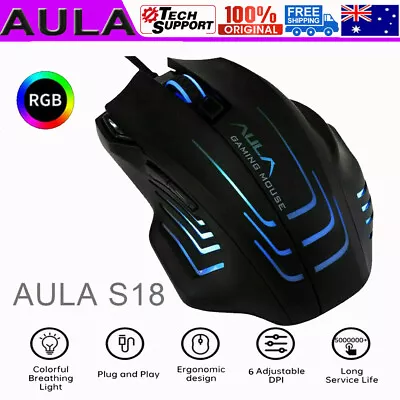 6400 DPI RGB Gaming Mouse USB Wirde LED Programmable For PC Computer FPS Gamer • $23.99