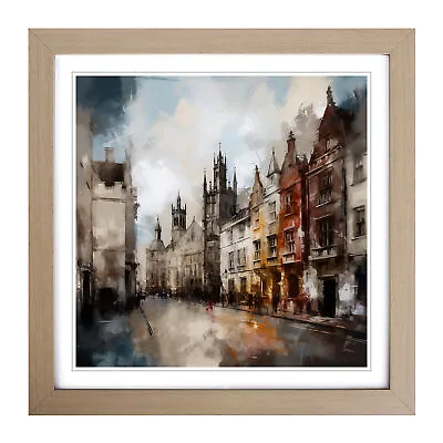 City Of Cambridge Gestural Wall Art Print Framed Canvas Picture Poster Decor • £34.95