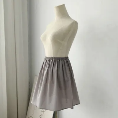 Women A Line Cotton Underskirt Petticoat Half Slip Elastic Waist Safety Skirt • £15.59