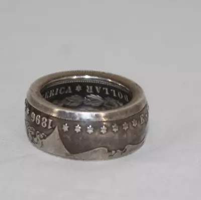 Morgan Silver Dollar Ring Mens 9 Real Coin 1896 Handmade Crafted • $125