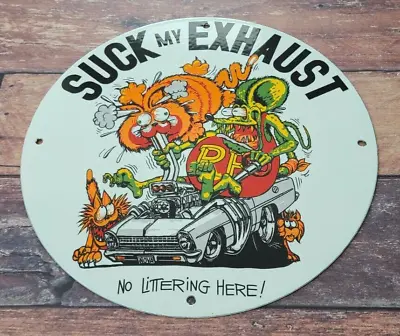 Vintage Chevrolet Nova Porcelain Rat Fink Gas Service Station Pump Plate Sign • $119