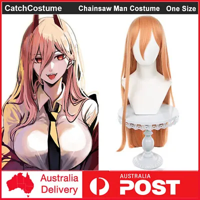 Anime Chainsaw Man Power Cosplay Wig Gold Mixed Long Hair Anime Costume Full Wig • $19.57