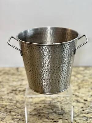 Pottery Barn Pitted Hammered Party Ice Champagne Wine Bucket Barware  Wine HTF! • $39.99