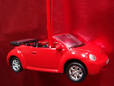* New ❤ * Vw Beetle Bug Concept Convertible Import German Red Christmas Ornament • $30