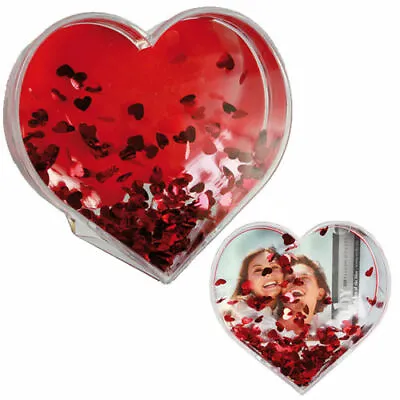 £7.49 • Buy Heart Shaped Photo Frame Water Globe Picture Frame Gift Valentines Day Wedding 