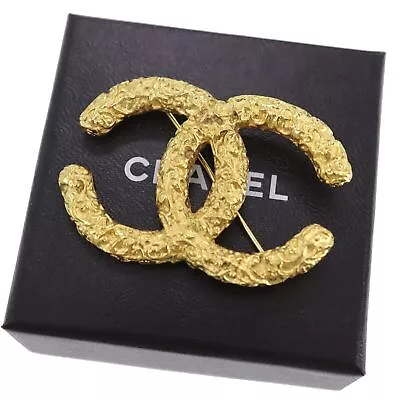 CHANEL CC Logos Used Pin Brooch Gold Plated 93A France Vintage #CN245 M • $1384.40