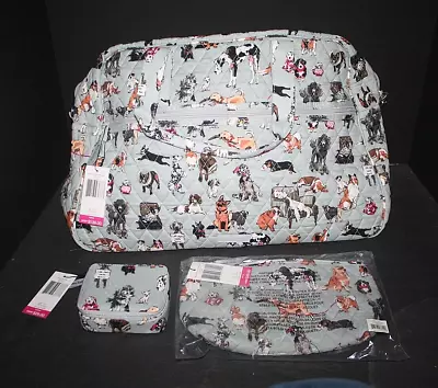 NWT Vera Bradley Dog Show Medium Weekender Traveler Bag Cosmetic Pill EXACT • $128