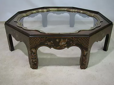 Baker Furniture Collector's Edition Chinoise Coffee Table; Brass & Glass Insert • $1295
