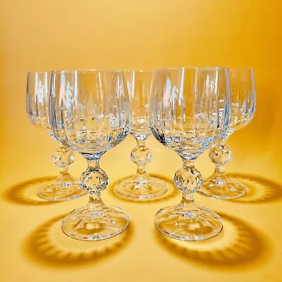 5 Bohemia Crystal Glasses. Bristol Pattern. Medium Size. 1980’s. 150ml Czech. • $50