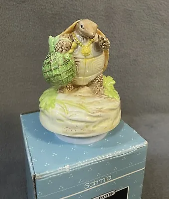 Vintage Beatrix Potter Schmid Randolph Hand Painted Ceramic Music Box WORKING • £29.99