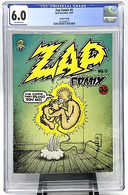 ZAP COMIX #0 CGC 6.0 Crumb An EARLY 2nd Printing W Rare Date NOT CLEANED PRESSED • $74.97