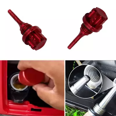 Aluminum Oil Dipstick Cap Plug For Motorcycle Engine Crankcase Oil Level Gauge • $11.19