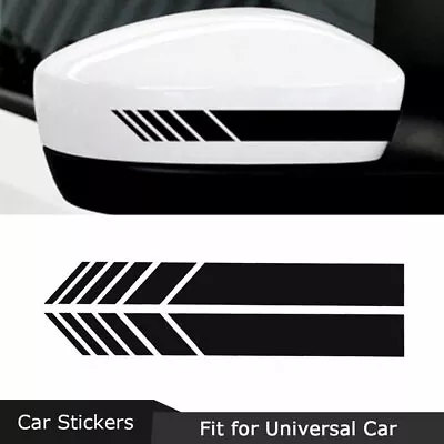 2x Black Rearview Mirror Decoration Racing Sticker Stripe Decal Car Accessories  • $3.08