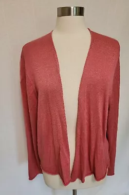 J Jill Womens Linen Blend Cardigan Sweater Size 3X Pink • £23.73