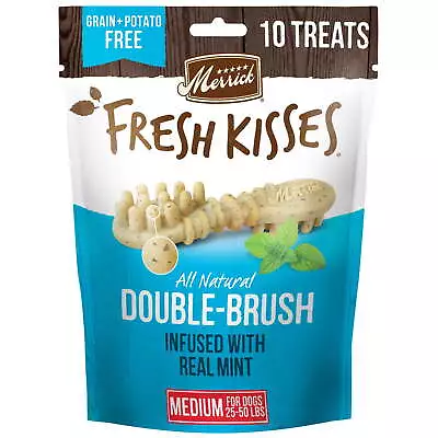 Merrick Fresh Kisses Natural Dental Chews Toothbrush Shape Treat Infused W/ Real • $18.03
