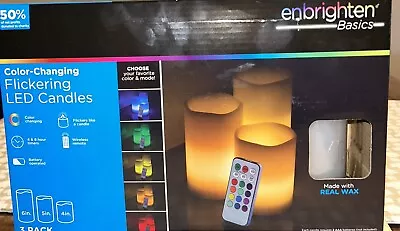 Enbrighten New Color-Changing Flickering LED Candles With Remote Great Item • £18.25