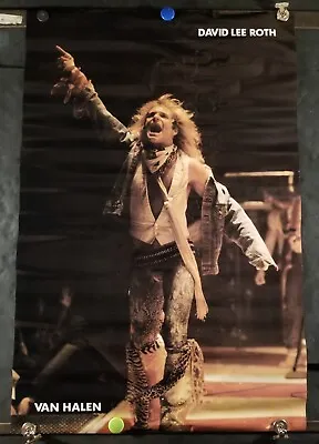 Van Halen David Lee Roth ORIGINAL On Stage Live Poster  Approx 23   X 24.5  1983 • $9