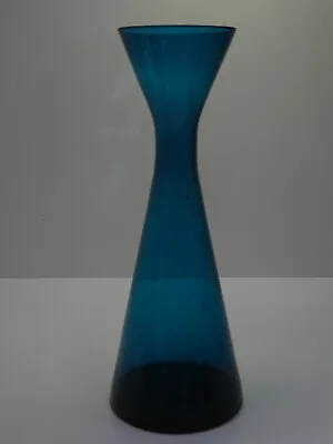 Vintage Blue Art Glass Vase Mid Century Studio Scandi • $76