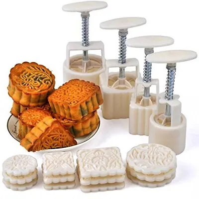 VOVOV Mid-Autumn Festival Hand-Pressure Moon Cake Mould With 12 Pcs Mode Patt... • £14.12