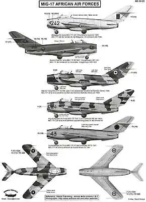 Berna Decals 1/32 MIKOYAN MiG-17 FRESCO Fighter African Air Forces • $16.99