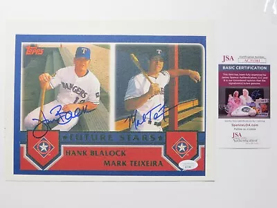 MARK TEIXEIRA & HANK BLALOCK SIGNED 8.5x11 TEXAS RANGERS CANVAS PRINT PHOTO JSA • $79.99