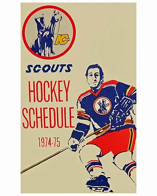 $6.99 • Buy Kansas City Scouts 1974-75 Pocket Schedule Art Poster, 8x10 Color Photo