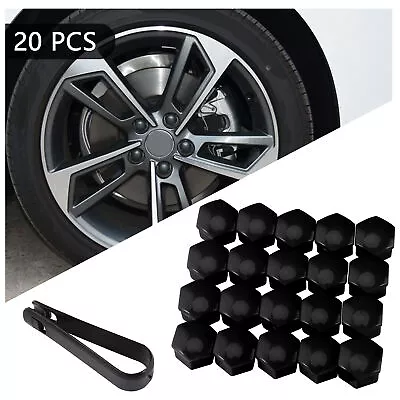 20x 17mm Wheel Lug Nut Bolt Center Cover Gray Caps & Tool Fit For VW Audi Skoda • $6.72