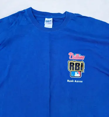 Phillies RBI Program T-Shirt Blue Size Adult 2XL #7 Hank Aaron Team • $10.90