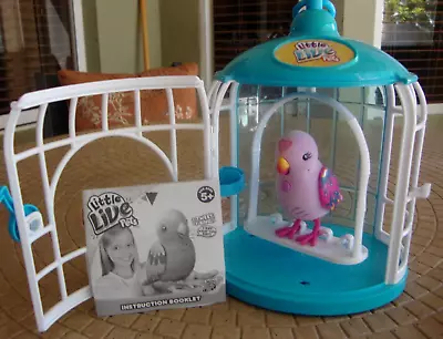 Little Live Pets Interactive Talking Purple Pink Bird/Parakeet In Birdcage • $5.99