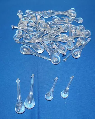 40 Clear Hard Plastic Teardrop Icicle Christmas Ornaments Prisms • $19.98