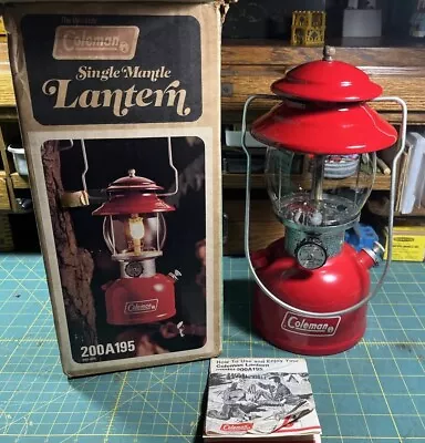 Vintage Red Coleman Lantern 200a 195 With Instructions And Box • $46