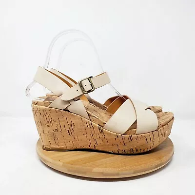 Kork Ease Wedge Sandals Womens 8 Ava Cross Strap Ankle Shoes Strappy Buckle  • $32.95