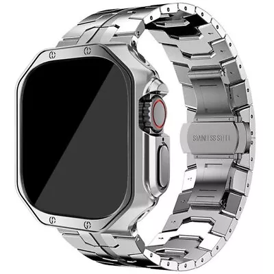 Titanium Metal Band Strap TPU Case For Apple Watch Ultra 49mm Series 9/8/7/6/SE • $21.99
