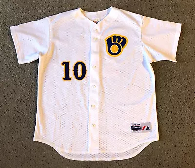 VTG Majestic Milwaukee Brewers Mesh MLB Jersey - Size Large • $25