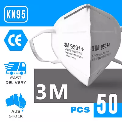50PCS 3M 9501+ Face Mask KN95 Anti Dust Flu Protection Respirator Mask AU STOCK • $449.90